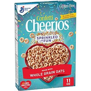 11oz. Cheerios Whole Grain Oats Breakfast Cereal (Confetti/Vanilla) $2.30 w/ S&S