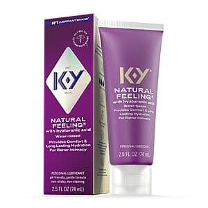 2.5-Oz K-Y Natural Feeling Water Based Personal Lubricant w/ Hyaluronic Acid $3 w/ S&S