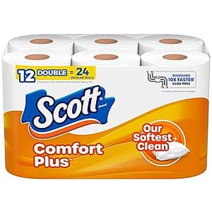 12-Count Scott ComfortPlus 1-Ply Double Roll Toilet Paper $5.10 w/ Subscribe & Save