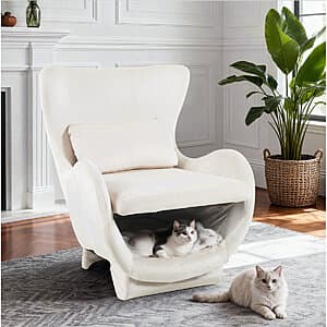George Oliver 2-In-1 Pet Friendly Modern Velvet Lounge Chair (White) $97 + Free S/H
