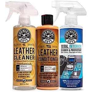 3-Piece 16-oz Chemical Guys Leather & Interior Care Bundle $24