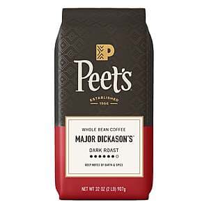Select Costco Stores: 2-lbs Peet's Major Dickason's Whole Bean Blend Coffee (Dark Roast) $15 In-Store Purchase Only