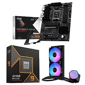 AMD Ryzen 9 9900X CPU + MSI PRO B850-S WIFI6E MB + Liquid 240 CPU AIO Cooler $343 + $7 S&H