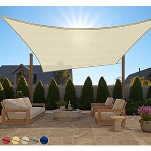 10' x 13' Gorilla Grip Heavy Duty Rectangle Sun Shade Sail (Butter Cream) $16 + Free S/H w/ Amazon Prime