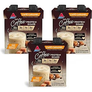 12-Pack 11-Oz Atkins Protein Shakes: Iced Coffee Protein Shake (Café Caramel) $12.35 w/ Subscribe & Save