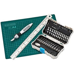 Black & Decker Craft Hobby Knife Kit w/ 26 Blades & Cutting Mat $9 + Free Shipping