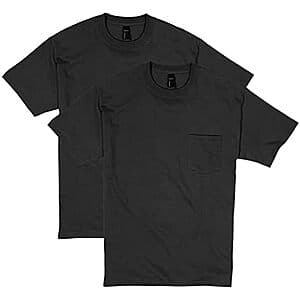2-Pack Hanes Men's Beefy-T Cotton Heavyweight Pocket T-Shirt (Black) $8.30