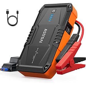 AstroAI S8 8000mAh 1500A 12V Portable Car Battery Jump Starter w/ Flashlight $19.35