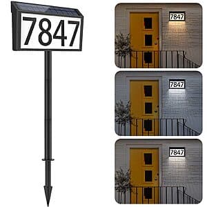 Prime Members: MAXvolador Solar Powered Address House Number Waterproof Sign $23 + Free Shipping