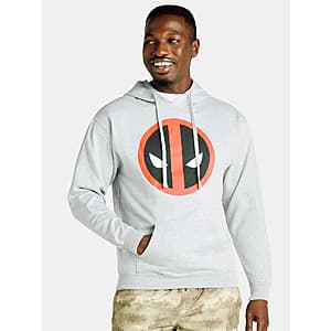 Deadpool Men's & Big Men's Logo Graphic Hoodie (Athletic Heather) $9.85
