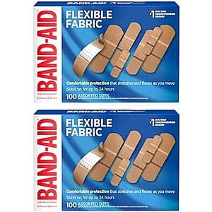 Select Accts: 2-Pk 100-Ct Band-Aid Flexible Fabric Adhesive Bandages (Assorted) $9.40 w/ S&S