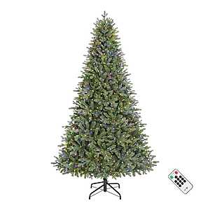 7.5' Home Accents Holiday Nostalgic Noble Fir LED Pre-Lit Christmas Tree $50 + Free Shipping