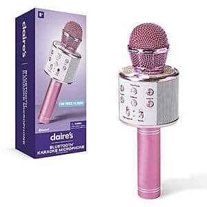Claire's Kids' Bluetooth Wireless Karaoke Microphone w/ Voice Effects (Pink) $11