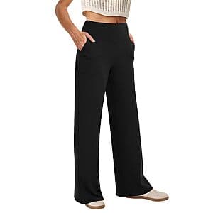 CopyLeaf Women's Wide Leg Stretch Pants (Various Colors) $15