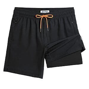 Maamgic Men's 2-in-1 7" Swim Trunks w/ Built-In Compression Liner (various) $12
