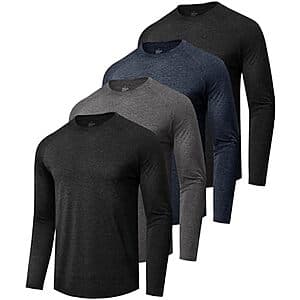 4-Pk BOOJO Sun Protection Long Sleeve T-Shirts (Large Only) $15