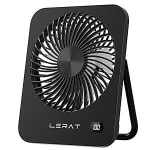 Lerat 5-Speed Portable USB Rechargeable Desk Fan $10