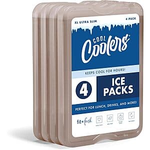 4-Pk Fit & Fresh Cool Coolers Reusable Slim XL Ice Packs (various colors) $7