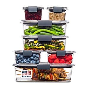 14-Piece Rubbermaid Brilliance Plastic Food Storage Containers w/ Lids $24