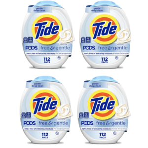 Select Accounts: 112-Ct Tide PODS Free & Gentle Laundry Detergent Soap Pacs 4 for $55.85 w/ Subscribe & Save + Free S&H