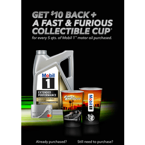 Mobil 1 National Summer 2026 Rebate Offer: Purchase Any (5) 1-Quart Mobil 1 Oil Earn $10 Prepaid Mastercard (Valid thru 8/31 at Eligible Retailers)