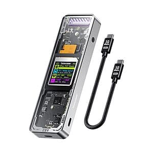 DOCKCASE Visual Smart M.2 NVMe Type-C 10Gbps SSD Enclosure w/ 10s PLP Support $30 + Free Shipping