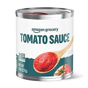 8oz. Amazon Grocery Tomato Sauce Can (Regular or No Salt Added) 4 for $1.45 w/ S&S