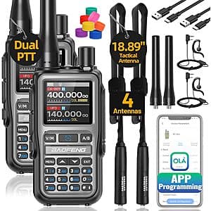 2-Pk Baofeng UV-5R Mini 5W Dual Band Handheld Ham Radios w/ USB-C Charging $21.50