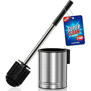 HAMITOR Wall Mounted Stainless Steel Toilet Bowl Brush Holder Set $7