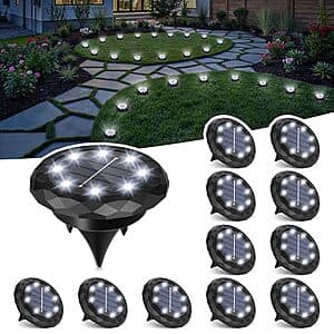 12-Pack SOLPEX Small Solar Pathway Ground Lights (Cool White) $12.10