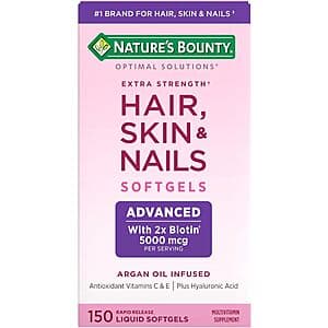 Select Accts: 150-Ct Nature's Bounty Advanced Hair, Skin & Nails Vitamin Softgels $7.60 w/ S&S