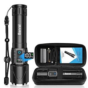 Banral 2000-Lumen Rechargeable LED Tactical Flashlight $10