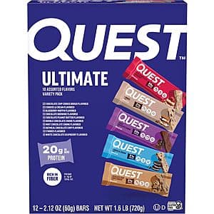 12-Ct 2.12-Oz Quest Nutrition Ultimate Protein Bars (Variety Pack) 2 for $31.80 w/ S&S + Free S&H