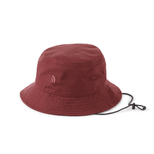 The North Face Norm Bucket Hat in Sumac or Black colorway, showing the bucket-style construction and brand branding.