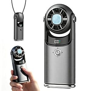 MIALEXO 3-In-1 Mini Handheld Fan w/ Cooling Plate (Dark Grey or Silver Grey) $10
