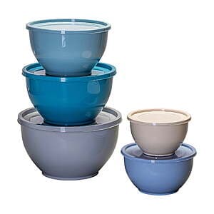 10-Pc Mainstays Plastic Mixing Bowl Set (5 Bowls + 5 Lids) $9.9