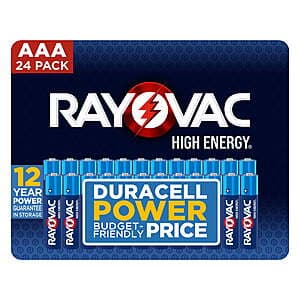24-Pack Rayovac High Energy AAA Batteries $6.60 + Free Store Pickup