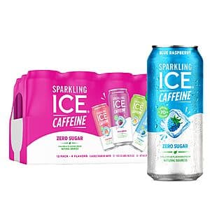 12-Pack 16-Oz Sparkling Ice + Caffeine Flavored Sparkling Water (Variety Pack) $10.70 w/ S&S