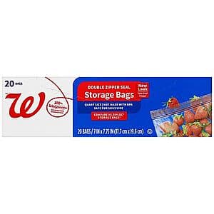 Walgreens Storage Bags (various bags/sizes) 3 for $2.80 + Free Pickup on Orders $10+