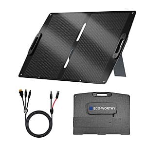 ECO-WORTHY 100W 12BB Portable Monocrystalline Solar Panel $50 + Free Shipping