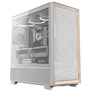 Antec FLUX Wood Mid-Tower E-ATX Computer Case w/ 5 x PWM Fans (White) $100 + Free Shipping