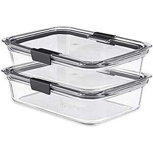 2-Pk 8-Cup Rubbermaid Brilliance Glass Food Storage Containers $20.80