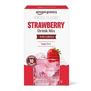 10-Count 1.1-Oz Amazon Grocery Caffeine Sugar-Free Drink Mix (Strawberry) $1 w/ Subscribe & Save