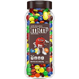 M&M's Resealable Candy Jar: 25.5-oz Milk Chocolate or 23-oz Peanut Milk Chocolate $5