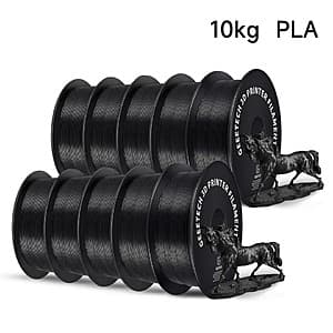 10-Pack 1kg GEEETECH 1.75mm 3D Printer Filament: PETG White or Black, PLA Black $64.15 + Free Shipping