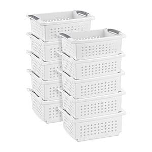 10-Pack Sterilite Medium Stacking Basket (White) $27.40