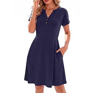 Aumora women's short sleeve beach tee lightweight dress in various colors available on Amazon.