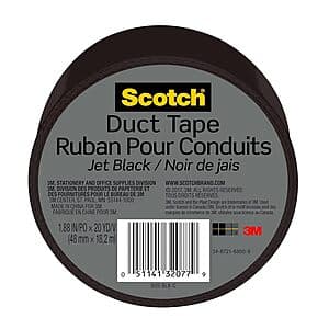 1.88" x 20 yd Scotch Duct Tape (Jet Black) $2.75