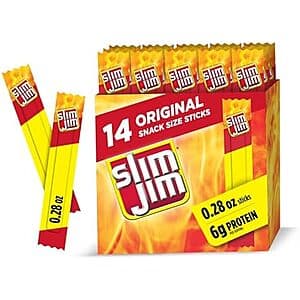 14-Count 0.28oz Slim Jim Smoked Meat Sticks (Original Flavor) 2 for $5.10 w/ Subscribe & Save