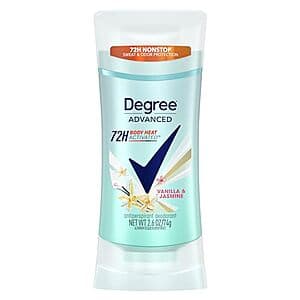 2.6oz Degree Advanced Protection Women's Antiperspirant Deodorant (Vanilla & Jasmine) $2.20 w/ Subscribe & Save